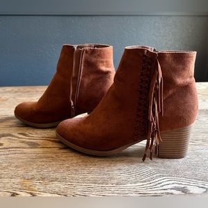 Wedge Booties women with fringe